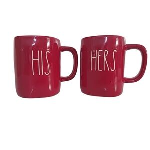 Rae Dunn Red His and Hers Mug Set